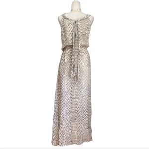 Parker Silk Georgette Python Print Halter Maxi Dress